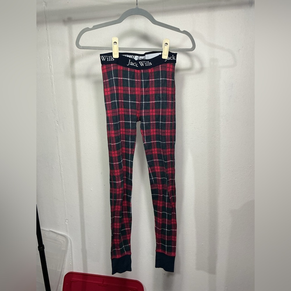 Jack Wills Red and Black Plaid Trousers